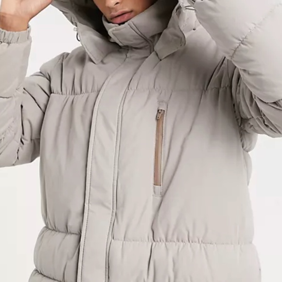 ASOS WHITE boxy puffer jacket with concealed hood (M) - Picture 15 of 15